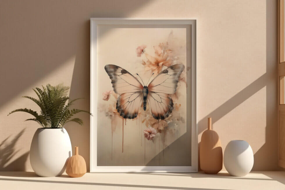 Delicate Butterfly And Flowers 3