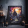 Halloween Painting Of Mystic Haunted House 2