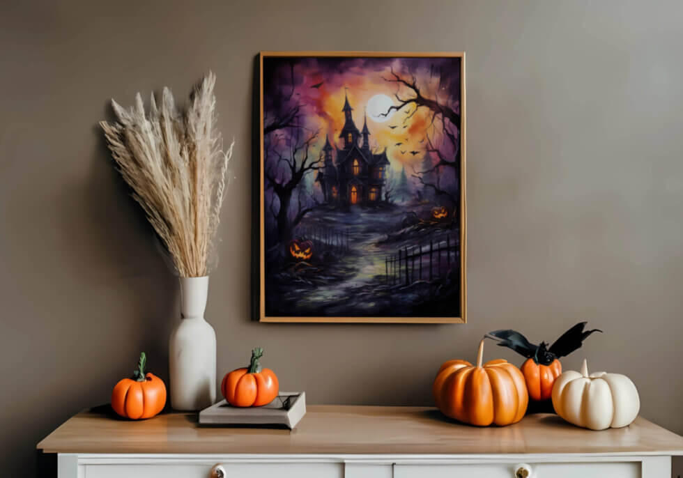 Halloween Painting Of Mystic Haunted House 3