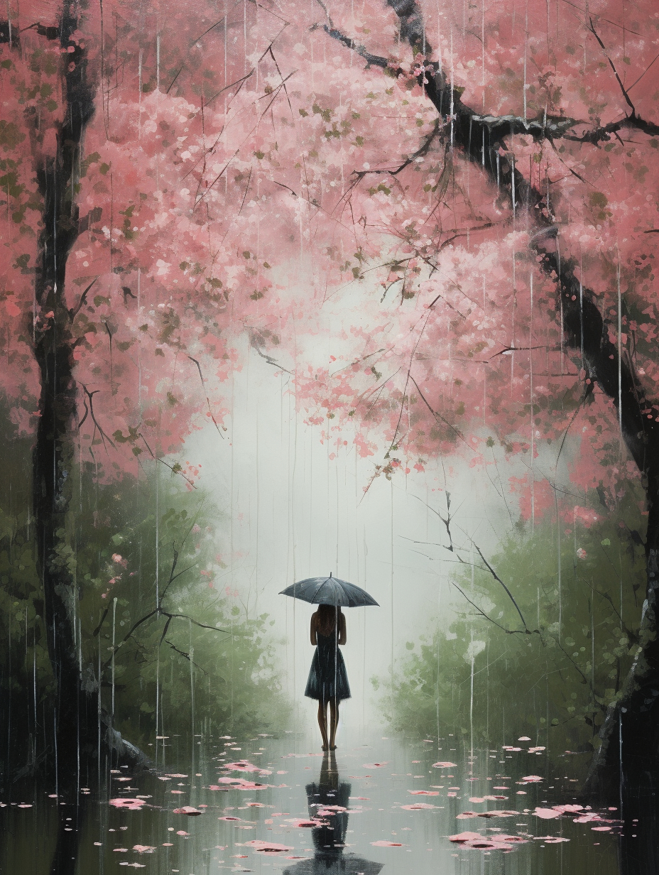 Lonely Girl In Rainy Serenity 1