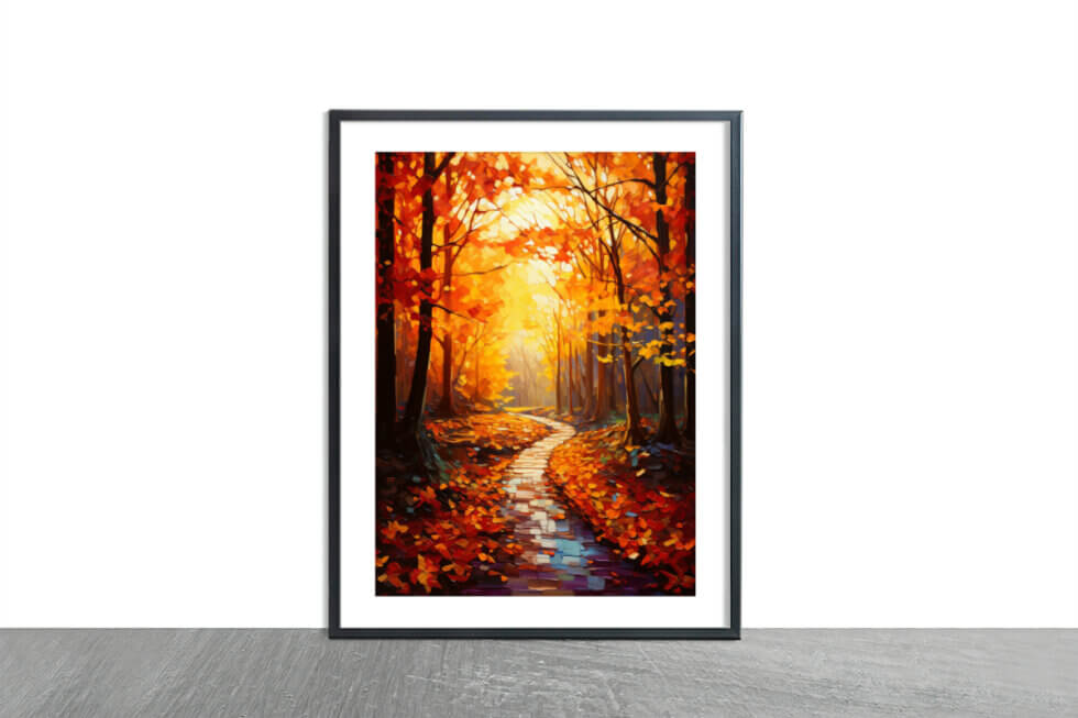Painting Of Autumn's Forest In Gentle Glow 2