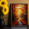 Painting Of Autumn's Forest In Gentle Glow 4