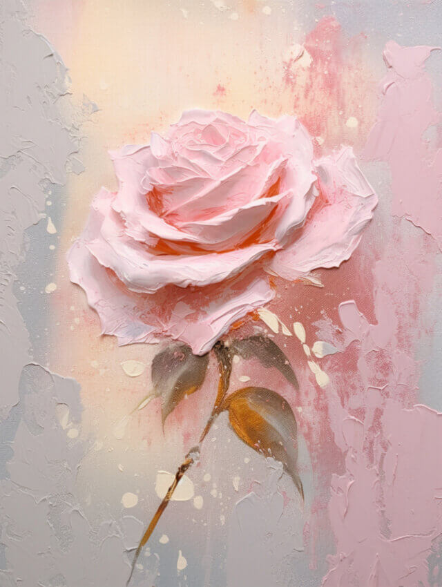 Textured Artwork Showcasing A Delicate Rose 1