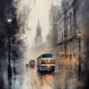 Watercolor Painting Of A Rainy Cityscape 1